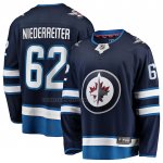 Camiseta Hockey Winnipeg Jets Nino Niederreiter Primera Premier Breakaway Azul