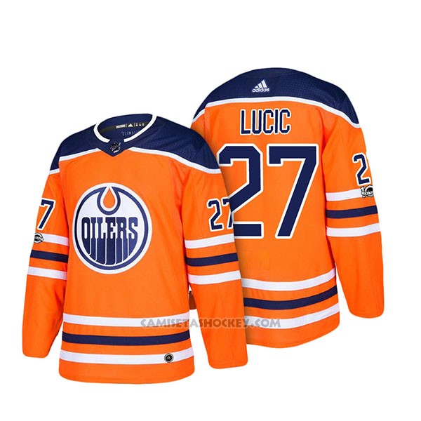 Camiseta Hockey Hombre Edmonton Oilers 27 Milan Lucic 2018 Naranja baratas